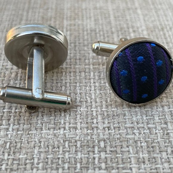 Men Cuff Links Blue/Silver Tone Fashion Cufflink Men Jewelry Shirt Cuff Stud - Picture 5 of 6